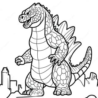 Halaman Mewarnai Godzilla