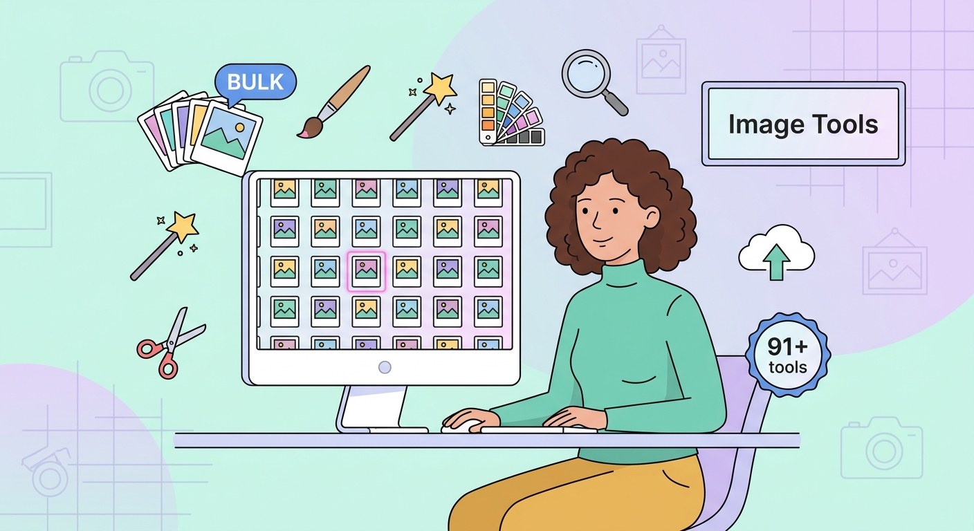 Banyak alat, ilustrasi pemrosesan gambar massal